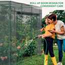 SUNYRISY Garden Plant Netting Crop Cage for Garden Raised Bed, 9.8 x 3.3 x 6 Ft Plant Cover Cage Protectors from Animal for Outdoor Plants with Frame and Zippered Door