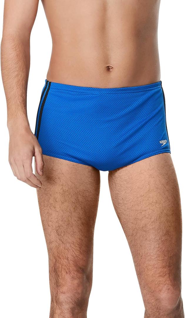 Speedo Men's Poly Mesh Square Leg Swimsuit, MEdium
