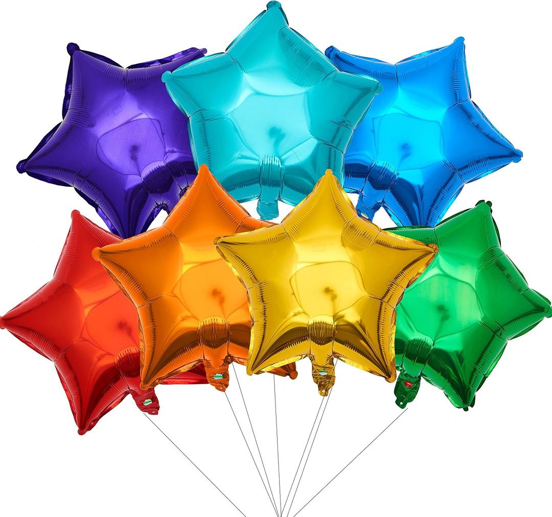18 Inch Star Foil Balloons, 21pcs Balloons for Party Decoration