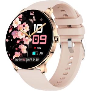 1.43 Women's Smart Watch, AMOLED Display, Work with Android/iPhone, Waterproof IP68, Long Battery Life, Fitness & Health Tracker, Heart Rate Monitor, Step Counter, Track Your Workout, Run and More