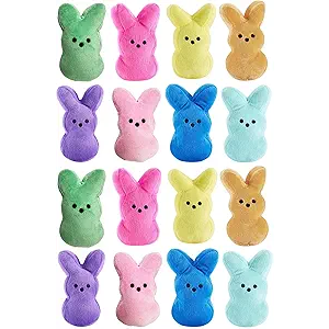 Rdogeia 16PCS Easter Stuffed Bunny Plush Toys,Easter Basket Stuffers Egg Fillers,Easter Bunny Bulk Stuffed Animals Plushie for Kids Boys Girls Party Favors Gifts