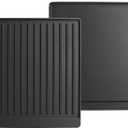 2-in-1 Reversible 14” x 16” Pre-Seasoned Cast Iron Cooking Griddle for Gas Stove/Charcoal/Electric/Propane/Gas Grill, Flat Griddle Top Plate for Camping Tailgating