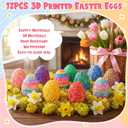 Honoson 12 Pcs 3D Printed Animal Fidget 3D Mini Animal Flexible Cute Articulated Small Stress Pet Relief Fidget for Adult Party Favors Home Display(5-7cm,Easter Rose Egg)