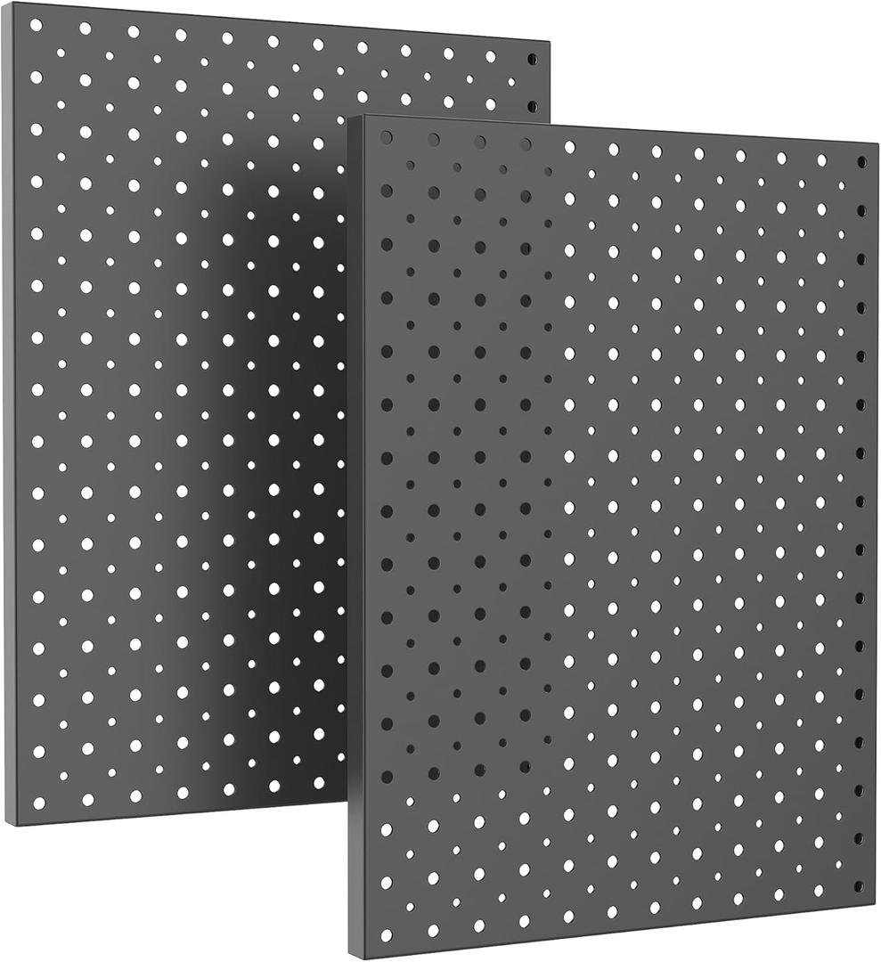 Ultrawall Metal Pegboard Panels, Pegboard Wall Organizer, Black Peg Boards for Wall, Garage Tool Storage Organization, 12"X16", 2pcs