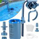 Above Ground Pool Skimmer Comes with 3 Skimmer Socks | Wall Mount Surface Skimmer-Adjustable Height Bracket | Floating Pool Skimmer Removable Skimmer Basket, Auto Skimming Pool Surface Debris