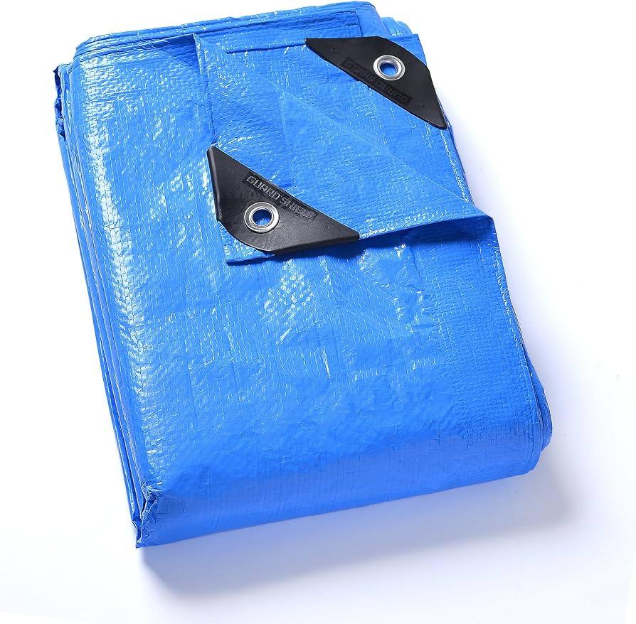 CARTMAN Finished Size10x12 Feet Waterproof Blue Poly  Tarp Mil Thick, Multipurpose Protective Cover for Emergency Rain Shelter Camping Tarpaulin