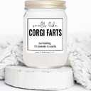You Nique Designs, Corgi Candle, 8 Oz, Cute Corgi Gifts for Corgi Lovers Women, Corgi Stuff, Corgi Goft, Corgi Dad Mom, White All Natural Soy Vegan Aromatherapy Candles (Lavender & Vanilla)