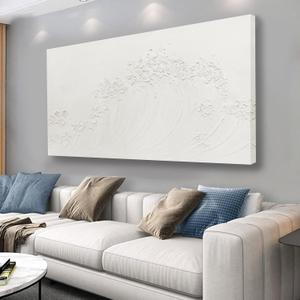 Yuaxker Large Ocean Wall Art White Wave Wall Decor Abstract Aesthetic Canvas Painting Artwork for Living Room Bedroom Dining Room Office Home Decor 30x60 Inch