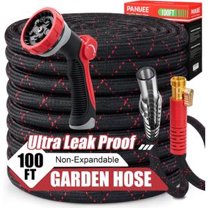 PANYEE 100FT Garden Hose, Flexible Water Hose,Leak Proof Non-Expanding hose with 10 Functions Sprayer, Durable
