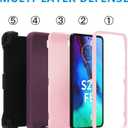 NUFR Enhanced Case for Samsung Galaxy S21 FE 5G, Military Grade Protective, Shockproof & Dropproof, Dust-Proof, Compatible with Samsung Galaxy S21 FE 5G (WineRed-Pink)