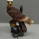 Eagle Statue Brown Resin Bird Sculpture Bald Eagle Statue for Outside Patriotic Decor Outdoor Eagle Figurine Garden Indoor Home Decorative Supplies (8.27 * 4.64 * 11.73in)