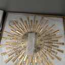 FLEBLE Large Wall Clocks for Living Room Decor Modern Gold Silent Wall Clock Battery Operated Non-Ticking for Bedroom Kitchen Office Home Decorative 24Inch Retro Crystal Clock Wall Decor for House