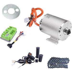 Electric Brushless Motor Kit 48V 2000W 4300RPM, Electric Go Kart Motor with Fardrive Controller 48V 45A, Electric DC Motor with T8F Sprocket Chain, Temperature Sensoring (2KW with Bracket)
