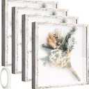 4 Pack 12 x 12 Shadow Box Frame Shadow Boxes Display Cases Memorial Picture Frame 3D Picture Frame with Adhesive Tape for Keepsake Wedding Bouquet Memories Crafts Awards Medals Tickets and Photos (4pcs-distressed White)
