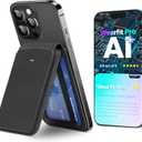 AI Voice Recorder - AI Note Taking Recording Device, Phone Wallet Card Holder Design, Transcribe & Summarize, APP Control Audio Recorder, Supports 137 Languages, for Lectures, Meetings, Calls (Black)