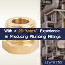 LTWFITTING Brass Pipe Hex Bushing Reducer Fittings 3/4 Inch Male x 3/8 Inch Female NPT Fuel(Pack of 5)