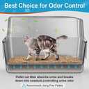 XXL All Stainless Steel Sifting Litter Box with Lid,Sifting Cat Litter Box for Wood Pine Pellets,High Sides Sifter Litter Pan System,Odor Control,Easy to Clean,with Liners and Scoop