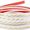 Flexible Molding Trim Wall Trim, 16.4 Feet Self Adhesive Peel and Stick Molding Ceiling Molding, Cabinet Border, Mirror Frame Trim Wall Trim for Home Decor Wall Molding & Trim (White and Gold)