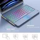 iPad Pro 11 inch Case with Keyboard, iPad Air 5/Air 4 10.9 inch Keyboard Case with Trackpad, Keyboard Case for iPad Air 5/Air 4 and iPad Pro 1-4 Gen, Backlit 10 Color & 360 Screen Rotation -Ocean Blue