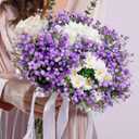 Babys Breath Artificial Flowers, Fake Gypsophila Babies Breath Real Touch Flowers for Wedding, Bouquet Floral Arrangement Party Home Decor Garden Decoration (24pcs, Purple)