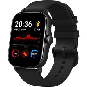 Smart Fitness Watch with Heart Rate Monitor, 1.4 Inch Touch Screen, Activity Tracker, Weather Display, Step Counter for Sports, Unisex Smartwatch for Men and Women (Black)
