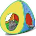 Andiker Cat Tent with a PlushBall, Colorful Foldable Polyester Cat Play Tents Match with Most Cat Tubes for Indoor Cats Game, Sleep, 3 Holes Convenient Kitten Nest for Indoor Kitten, Rabbit(Tent S)