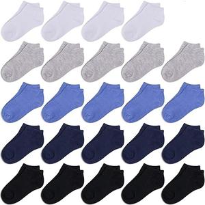 Duufin 24 Pairs Toddler Ankle Socks Kids Low Cut Half Cushion Low Rise Socks for Toddlers Boys and Girls (No Size)