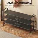 INGIORDAR Shoe Rack 3 Tier Long Storage Organizer Wide Metal Shoe Shelf for Closet Entryway Black