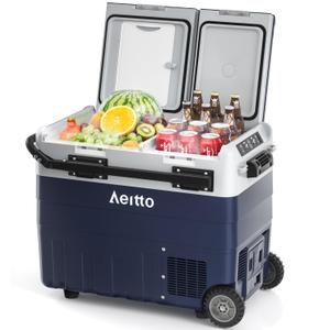 Aeitto 12V Car Refrigerator 32QT(30L) Dual Zone Car Fridge Freezer Cooler