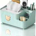 Multifunctional Tissue Box Cover with Storage,Square Tissue Box Holder and Remote Box,Modern Cube Tissue Cover Bedside Organizer for Nightstand End Table.