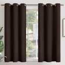 YoungsTex Brown Blackout Curtains 48 Inches Length for Bedroom - Thermal Insulated with Grommet Room Darkening Drapes for Window Privacy, 2 Panels, 42 x 48 Inch