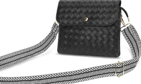 Women’s Small Crossbody Bag – Dual-Layer Phone Wallet Purse, Shoulder Bag for Travel, Black