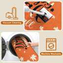 LEEVAN Orange Fall Kitchen Rugs Set of 2,Maple Leaves Farmhouse Kitchen Mats for Floor,Non Slip Washable Halloween Autumn Rugs for Kitchen Floor Fall Decor Laundry Office Sink Desk (17''x29''+17''x47'')