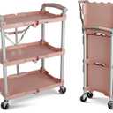 Olympia Tools 89-350 Pack-N-Roll Folding Collapsible Service Cart, 150LB Capacity, Rose