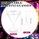 Yinkin 25 Cups and 25 Spoons Plastic Martini Glasses Disposable Cocktail Glasses Mini Martini Plastic Cups Dessert PVC Shot Unbreakable with Spoons for Weddings Party Wine Food (Clear,2 oz)