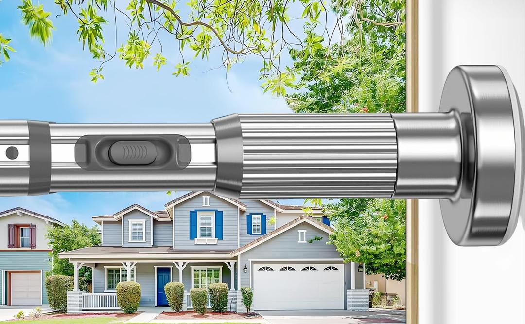 ZipGlo Tension Curtain Rod Silver Shower Rod 40-185IN Long Curtain Rods No Drilling Adjustable Tension Rods of Shower or Bathroom Outdoor Window Patio Diameter 1.26In
