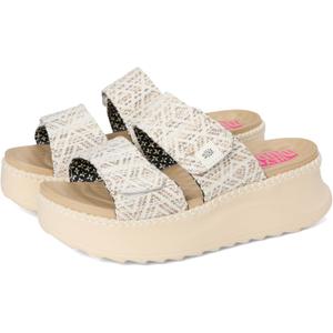HEYDUDE Women's Delray Slide Surf Baja Loafer (6.5, Tan/Multi)