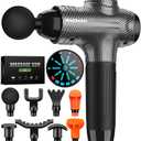 RAEMAO Massage Gun, Handheld Electric Deep Tissue Muscle Massager for Athletes for Pain Relief Attaching 8 Replacement Heads, Percussion Massager with 10 Speeds, Mothers Day Gifts, Carbon (Carbon)