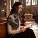 Bozidol Mantilla Veils for Church Catholic, Triangle Virgin Mary Floral Lace Chapel Veils Latin Mass Head Coverings for Women