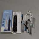 Electric Toothbrush with Water flosser, 3 in 1 Teeth Cleaning Kit with 7 Modes, Electric Toothbrush and flosser Combofor Adults, Water Flosser Portable for Travel and Home (Black)