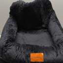 Dog Car Seat-Booster Car Seats with 7''Interior Height,Pet Travel Carseat with 2 Safety Leashes,Cars Dog Seat Restraint Small/Medium Dogs up to 35 lbs,Detachable Washable,Easy to Install(H-Black)