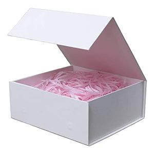 Rsgift White Gift Box 11x7.8x3.5 Wedding Gift Box with Lids Groomsman Wedding Empty Durable Storage Box with Magnetic Halloween,Christmas,Thanksgiving Day