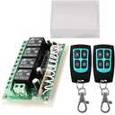 12V Relay Remote Switch Wireless RF Remote Control Switch 4 Channel Relay Module 433Mhz Transmitter Receiver Kit Universal Remote Controller for Lights Ceiling Fan Garage Door Opener Gate Car & More