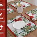 Randall Christmas Snowman Table Placemat Set of 4, Yarn-Dyed Jacquard Fabric Festive Dining Table Decoration for Kitchen Holiday Party & Family Gathering,Xmas Festive Party Supplies,13"18"(Red/Green)