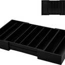 MinBoo Bamboo Drawer Organizer - Expandable K Cup & Pods Holder, Coffee Pod Storage, Tea Organizer, Versatile Kitchen Accessory Organization and Storage，Black