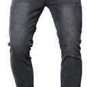 Mens Womens Lightweight Slim Fit Stretch Ripped Jeans Summer Spring Distressed Destroyed Denim Pan Skinny Jeans (X-Large, A10 Black)