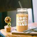 Mom Gifts, Cool Moms Club 18 Oz Can Glass Cup, Funny New Mom Presents Ideas for Mother's Day Birthday Valentine's Day