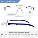 AQWANO 5Pack Computer Reading Glasses Women Men Blue Light Blocking Clear Frame Anti Glare Filter Lightweight Rimless Readers 3.0
