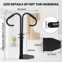 Two Way-Hot Tub Handrails, 48"-57" Adjustable Height SPA Handrail w/360 Swivel Option, Hot Tub Railing to Get in and Out, 700LBS SPA Side Handrail for Indoor&Outdoor, Black