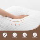 DAYLUCK Cooling Bed Pillows for Sleeping 2 Pack, Standard/Queen Size Set of 2, Firm and Soft Adjustable Shredded Memory Foam Pillows for Side Back Stomach Sleepers, Neck Pain Relief (White)